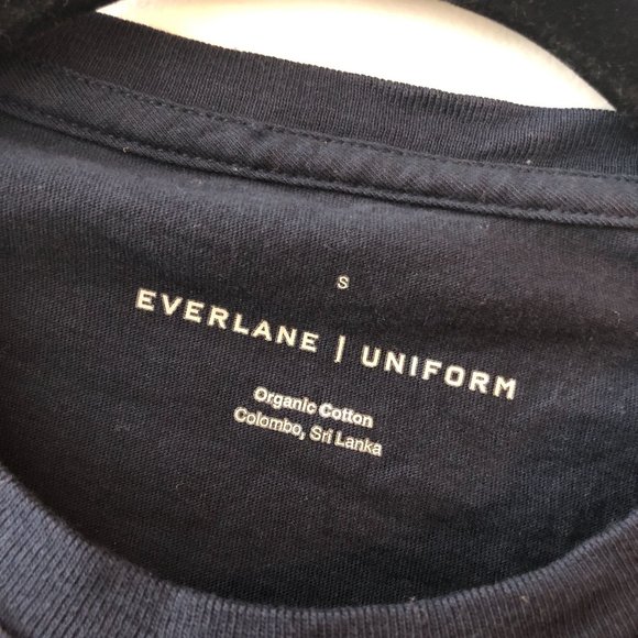Everlane Mens The Organic Cotton Crew Slim Fit Deep Navy Blue S - Picture 5 of 7